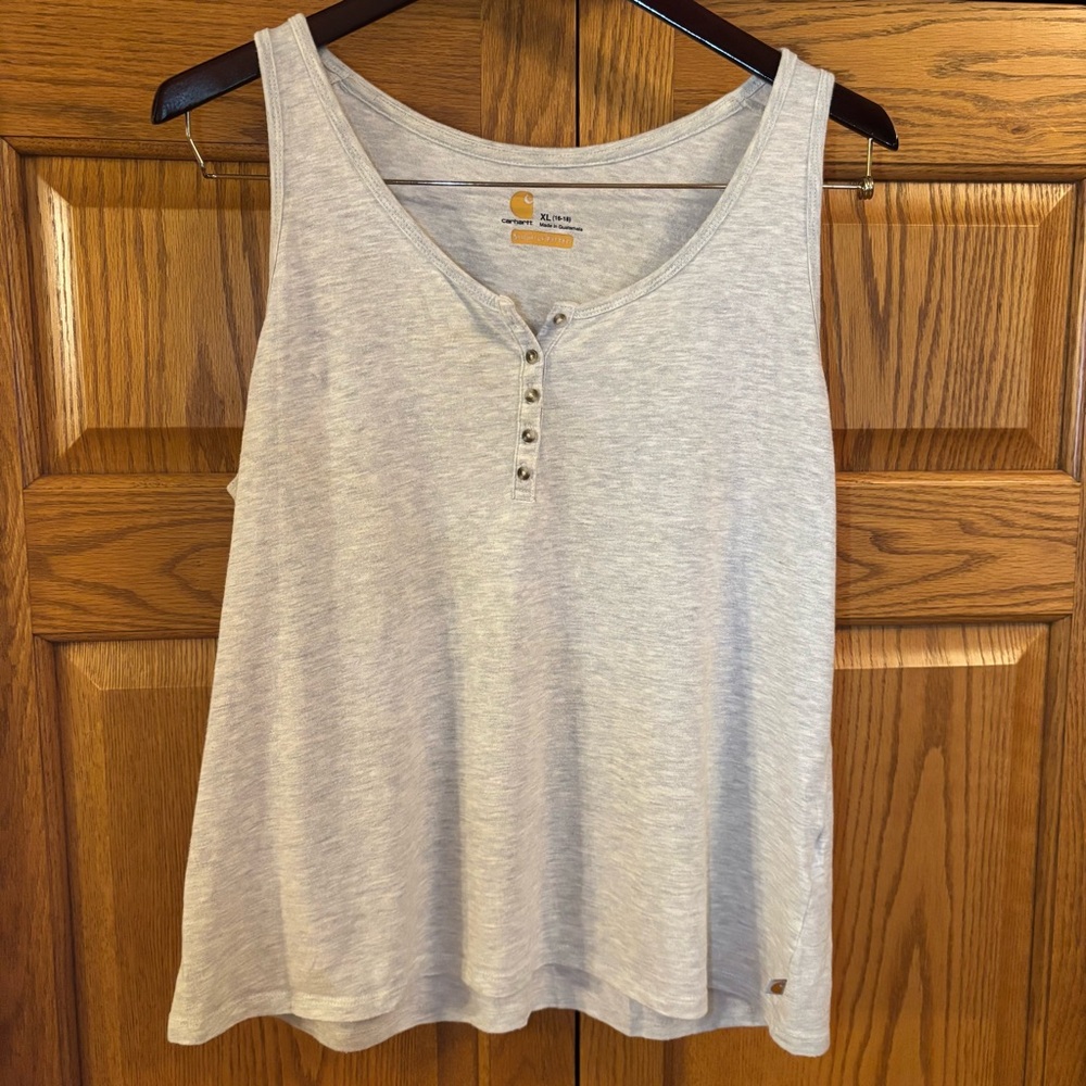 Carhartt Women's Light Gray Tank Top size XL.